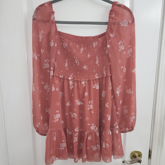 NWT Wilfred Tempest Mini Dress Woodblock Stamp Red - Picture 3 of 3